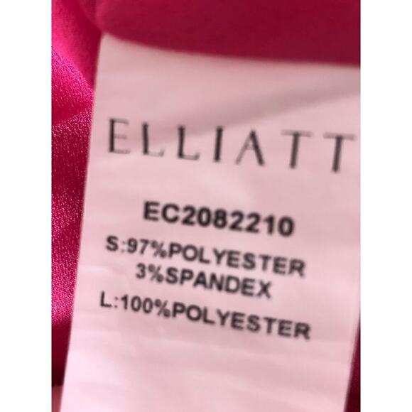 Elliat Emani Dress Sleeveless Strapless Sheath Mini Satin Fuchsia Pink Large - Picture 9 of 10